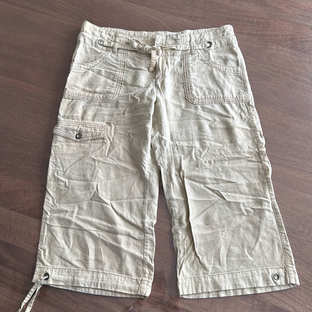 Linen-rayon blend Anthropologie cargo shorts